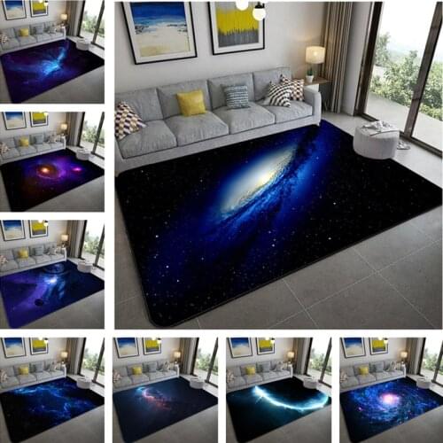 3D blue planet Starry sky carpet velvet living room bedroom large rugs childrens room soft sofa parlor carpet kids floor mat