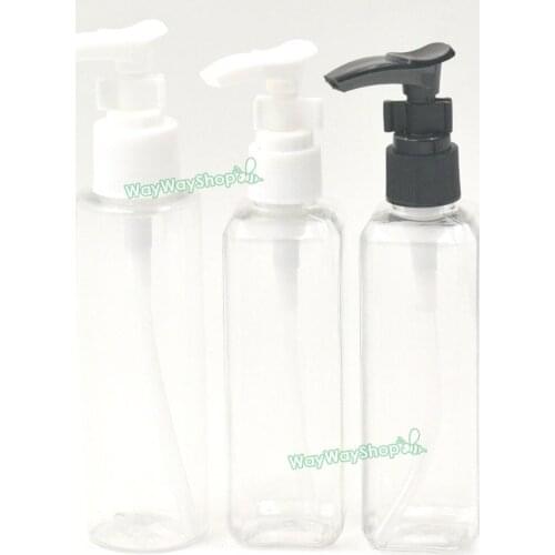5 pcs 100ml Plastic Empty Container Bottles Dispenser Cream Lotion Refillable Shampoo Square Round