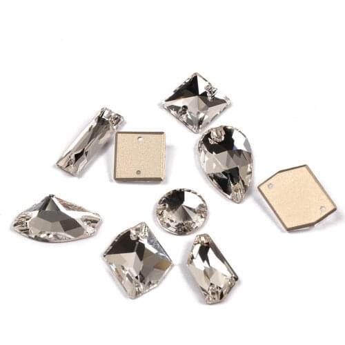 6A Rivoli Drop Square Sew On Crystal Clear Strass DIY Craft Mirror Rhinestone Glass Sewing Stone Textil Rhinestones For Garment
