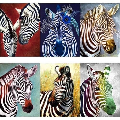 DIY 5D Diamond Painting Zebra Diamond Art Embroidery Animal Cross Stitch Full Round/Square Drill Mosaic Home Decor Manual Gift