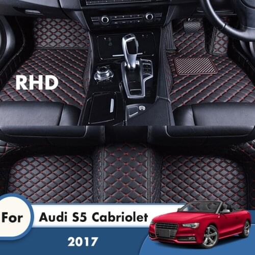 RHD Custom Car Floor Mats For Audi S5 Cabriolet 2017 Car Styling Interiors Accessories Carpet Decoration Front And Rear Rugs