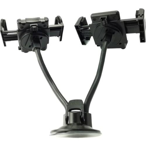 Car Dual Head Phone Mount Holder Dashboard Strong Suction Cup Phone Stand Bracket NK-Shopping