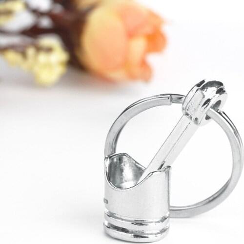 Automobile Engine Silver Piston Key Ring Chain Key Chain Key Personality Mens Gift Jewelry Waist Pendant Automobile Key Chain