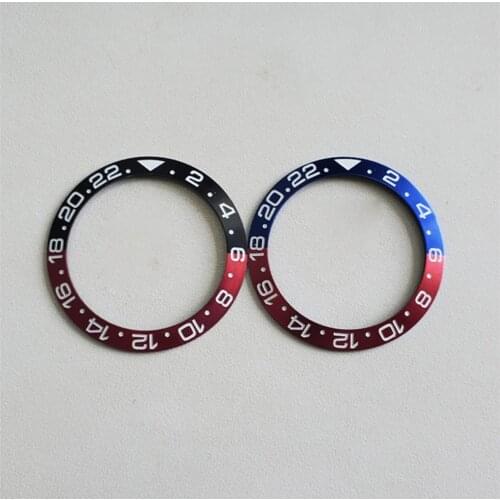 40mm Aluminum Watch Case Bezel With Numbers for GMT Watch Accessories