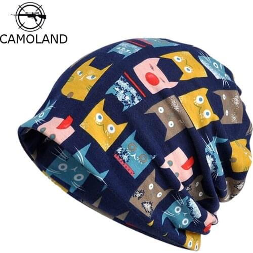 CAMOLAND Cartoon Owl Design Beanies For Men Women Autumn Winter Skullies Unisex Warm Fleece Caps Outdoor Bonnet