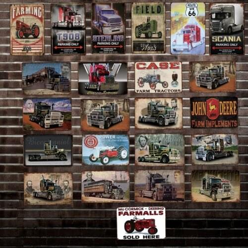 [ DecorMan ] FARM Trator Scania Sterling TIN SIGN Custom wholesale Mural Paintings Bar PUB Decor LT-1823
