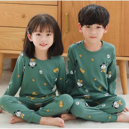 Childrens Long John For Johns Pyjamas Kids Sleeve Pajama Suit New Underwear Boys Girls Autumn Clothes Pants Sleepwear