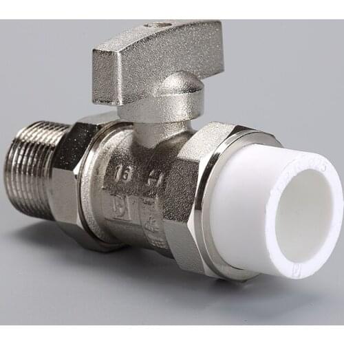 DN25 male thread PPR water pipe copper ball valve PPR male union joint fitting