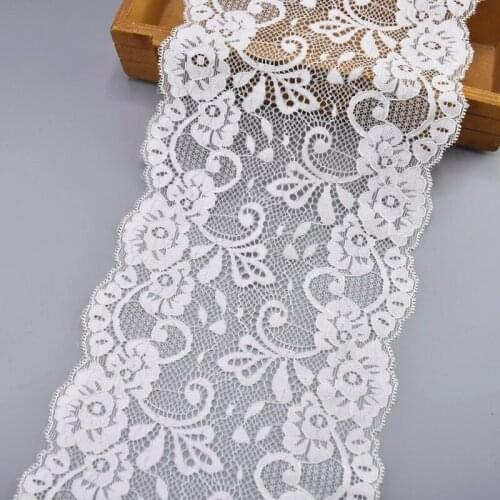 5Yards/Lot Elastic White Lace Ribbon African Lace Fabric Sewing Lace Embroidered Lace Trim Wedding Dress Lace Applique Material