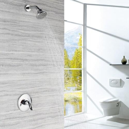 Chrome Shower Faucet ABS Shower Head Shower Faucet Hot and Cold Mixer bathroom Shower Concealed Shower Set