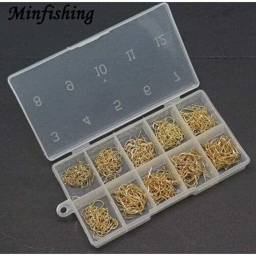 Minfishing 500 PCS Long Double Barbed Fishing Hook Baithold Hook Fishhook High Carbon Steel Sea Fishing hooks