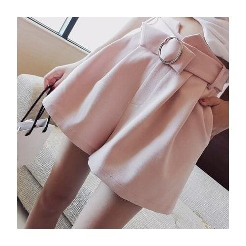 Mishow casual shorts ladies 2018 Summer Female casual High Waist woman slim Shorts Solid loose Mini MX17B2424