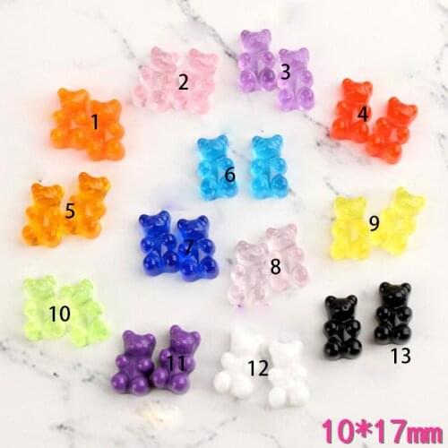 1*1.7cm 50Pcs/lot Cuteresin bear patches appliques for Childrens headwear accessories,Diy earrings necklace material