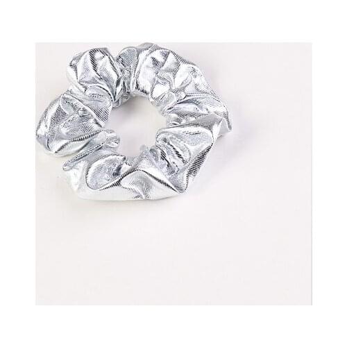 2021 new Metallic Simple Scrunchie Women Girls Elastic Hair Rubber Bands Accessories Tie Hair Rope Ring Holder Ornaments Headdre