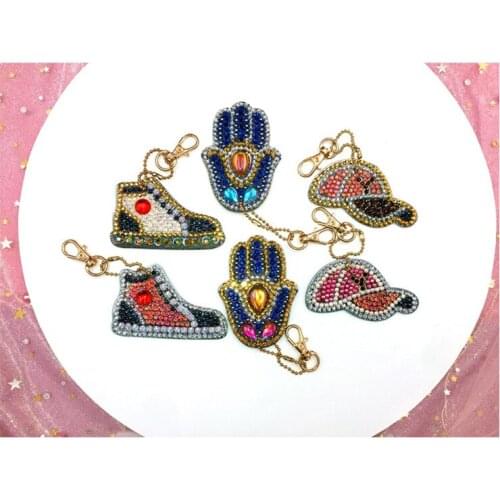 New Arrival Diamond Keychains Hot sale" Hat Shoes Hand" Keyrings Diamond Painting Embroidery Cross Stitch Bag Beautiful Decor