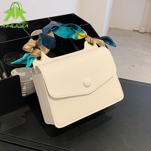 Solid Color Shoulder Bags 2021 New Double-sided Use Scarves Handbags Luxury Designer Women Bags Wild Casual Small Messenger Bags