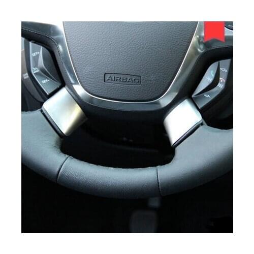 Emaicoca 2pcs/set stainless steel trim steering wheel paillette refires sticker for Ford Kuga Focus 3 2012 2014 auto accessories