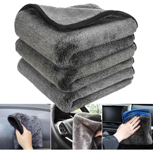 Cleaning Drying Car Polishing Cloth Soft Edgeless Car Detailing Waxing Towel 1200GSM High Density Towel Super Absorbent