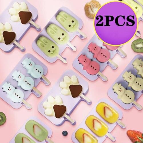 Silicone Ice Cream Mold DIY Homemade Popsicle Molds Dessert Mould Reusable BPA-Free Ice Cube Tray Popsicle Barrel Maker Mould