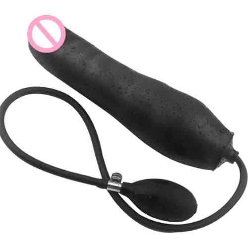Silicone Plug Inflatable Dildo Butt Stretcher Pump Expandable Massager Adult Sex Toys