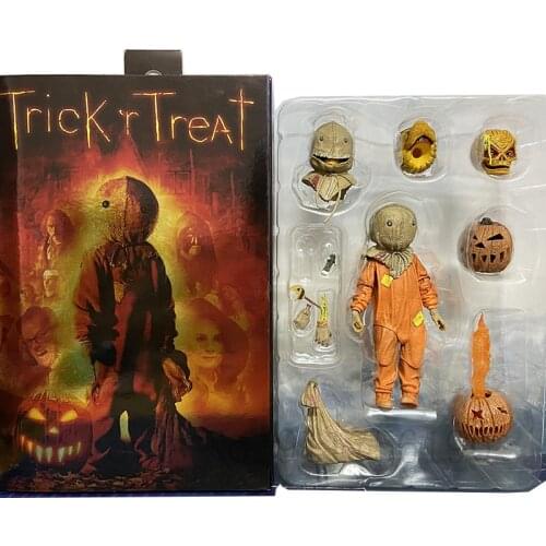 Trick R Treat Figure Sam Clothed With Bag & Lollipop Halloween 2007 Classic Film Movie NECA Figures Model Boxed Toy Doll 15cm
