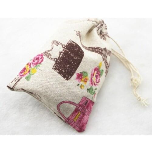 10x14cm Towel Vintage Cotton Burlap Jute Favour Candy Gift Bags Wedding Party Pouches