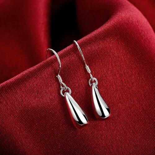 High Quality 925 Sterling Silver Earring Fashion Water droplets earrings for women birthday gift Jewelry