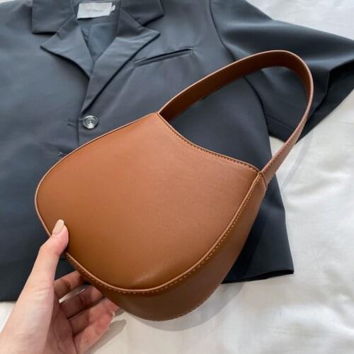 Women Leather Handbags Simple Casual Tote Bags Female Designer Fashion Shoulder Bag Ladies Sac Vintage Hobos Bags Brown Hand Bag