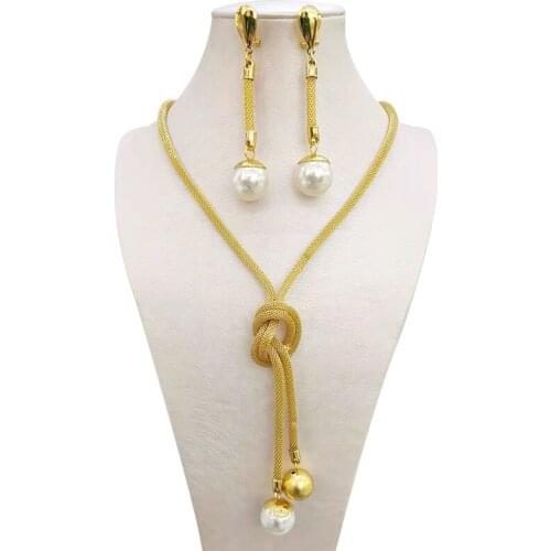 Woman Wedding African Beads Nigerian Wedding Bridal Big Flower Jewelry Sets Dubai Gold Color Beads Set Italian Gold