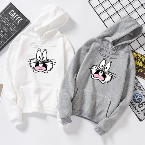 Winter 2020 Harajuku Couple Sweatshirt Cute Cartoon Print Ladies Hoodie Korean Fashion Street Women Pullover Hoodie