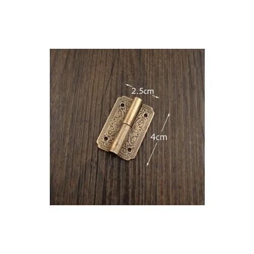 07 Hardware supplies New Chinese style antique hinge classic furniture accessories wardrobe bookcase door detachable pure copper