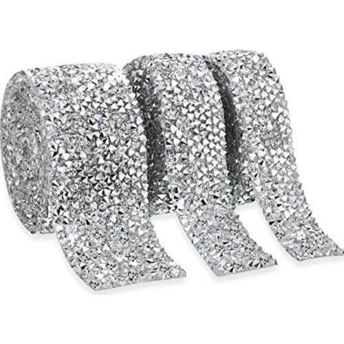 1 Meter/pc Stick-On Crystals Comes With Double-Sided Adhesiv Straight Paste Cut Random DIY Crafts Furniture Diamond Sticker