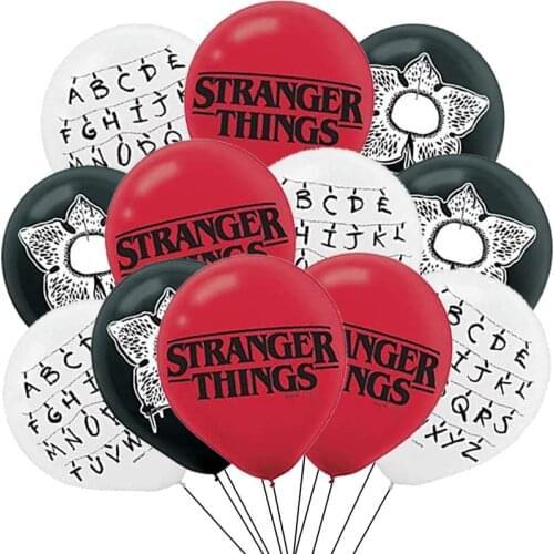 12pcs/lot 12inch Stranger things Balloon TV Show Theme Birthday Party Decrations Red Black White Latex Balloons For Kids Globos