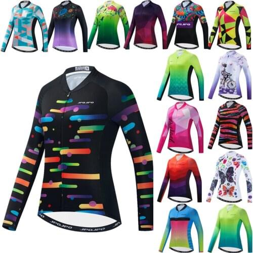 2021 Womens Long-sleeved Cycling Jersey Professional Jersey Sportswear Racing Bicycle Overalls Breathable