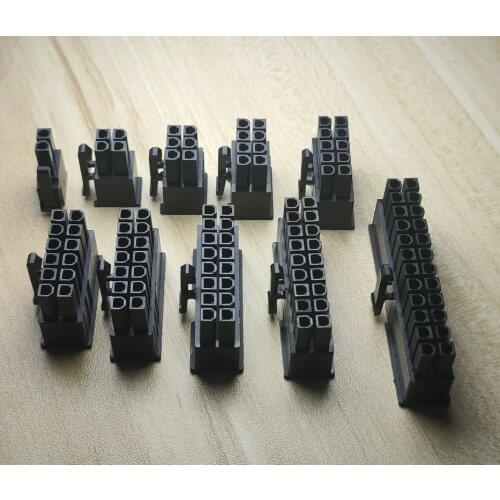 30PCS/1LOT 5557 4.2mm Black Male Plug Shell For Computer Power Connectors Housing 2P 4P 6P 8P 10P 12P 14P 16P 18P 20P 24PIN