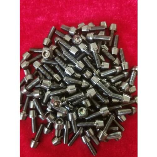 6pcs GR5 Bicycle Titanium Steel Screws Bolts With Titanium Washer M5*16mm TI-6al-4V DIN912 Inner Hexagon Ultralight