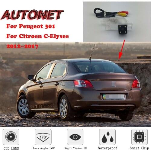 AUTONET HD Night Vision Backup Rear View camera For Peugeot 301 For Citroen C-Elysee 2012~2017/license plate camera