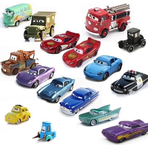 Cars Radiator Springs Member Full Role Car Model Mater Ramone Sally Sheriff Anime Characters Metal Diecast Car Toys for Children