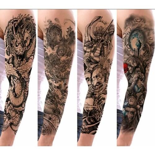 Large Skull Angel Rose Lotus Arm Sleeve Tattoo Waterproof Temporary Tattoo Sticker Men Full Flower Tatoo Body Art Tattoo Girl