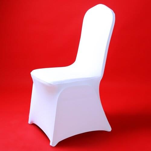 100Pcs Cheap Hotel White Lycra Spandex Chair Covers Weddings Party Christmas Banquet Dining Office Stretch Chair Cover