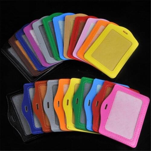 Two types 619 Leather card sleeve ID Badge Bank Credit Card Badge Holder Reels Key Ring Chain Clips School student office