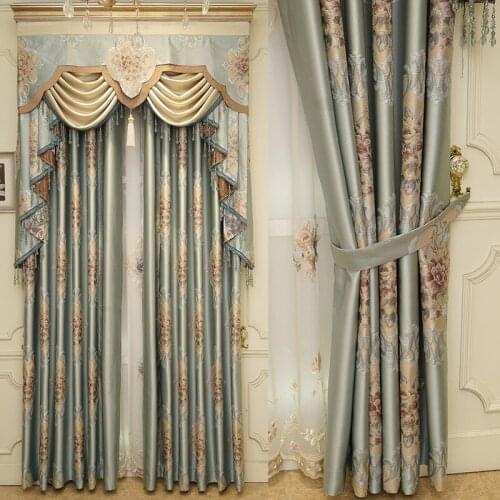 Europe elegant elegant embroidered cloth curtain villa sitting room bedroom study is available