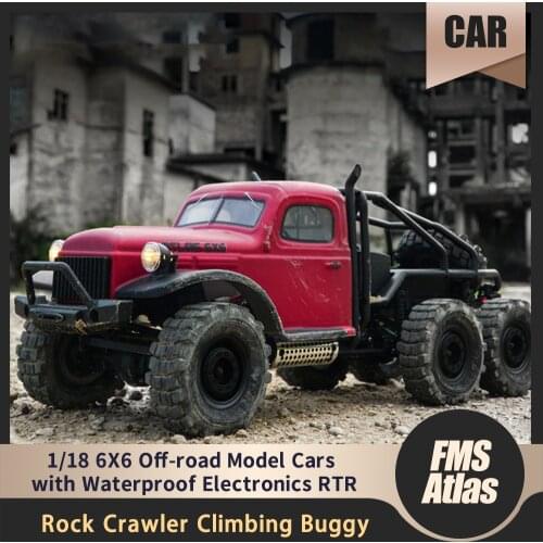 FMS Electric RC Car 1:18 Atlas 6X6 Rock Crawler Climbing buggy Off-road Model Cars with Waterproof Electronics RTR Boy Gift