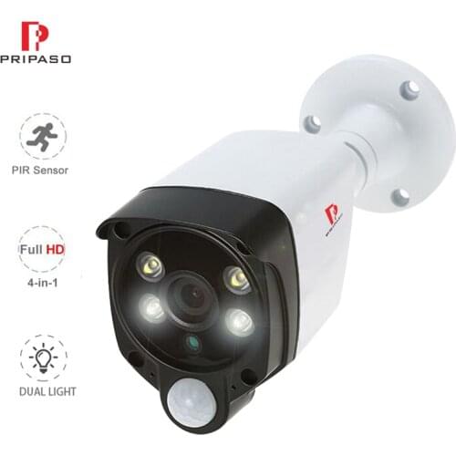 Pripaso 1080P PIR Motion Detector Security CCTV Camera Outdoor Waterproof surveillance Camera 20M IR Distance AHD Bullet Camera