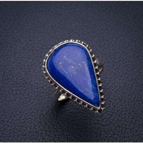 StarGems Natural Lapis Lazuli Handmade 925 Sterling Silver Ring 7.5 E2450