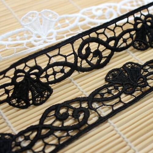 Cusack 3 meter 4.5 cm Ivory Embroidered Flower Lace Trim Applique Cotton Costume Dress Trimming Home Textiles Sewing Lace Fabric
