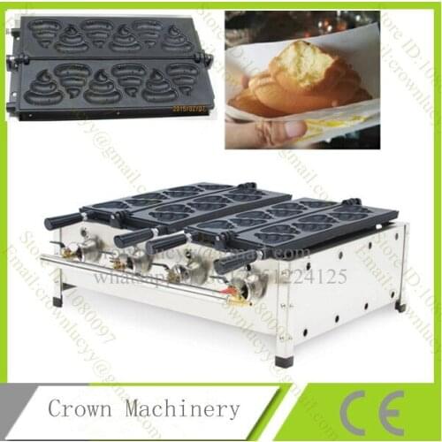 LPG Gas Poo shape waffle machine;scones shape waffle maker Baker;faeces cake making machine