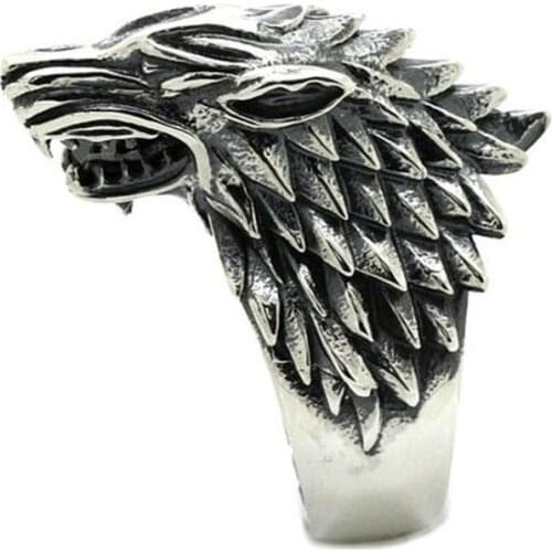 Fashion Creative Silver Color Dragon Head Animal Male Alloy Ring for Male Party Jewelry Accessories Size 6-13