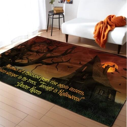 Terror Halloween Night 3D Soft Carpet For Home Living Room Bedroom Bedside Washable Non-slip Floor Rug Kitchen Bathroom Door mat