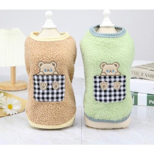 S-2XL New Autumn Winter Cute Pocket Bear Warm Dog Clothes Puppy Outfit Pet Cat Coat Fashion Clothing For Small Dogs